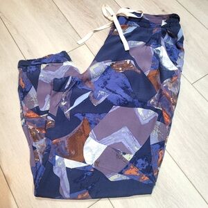 Aritzia Wilfred Women's Relaxed Fit Allant Abstract Artsy Pants Medium Blue Chic